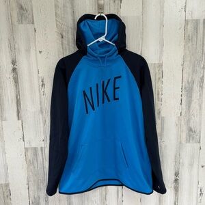 Nike Women’s Dri-Fit Drawstring Hoodie Size XL Kangaroo Front Pockets In Blues